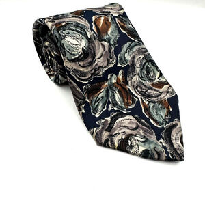 VIAGGIO SILK Tie Mens VTG Necktie Floral Abstract 58" x 3.75 Made in USA